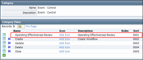 Event Based Workflow - Setup Categories