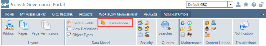 Classifications - Navigation