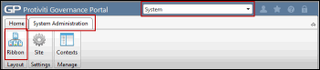 Ribbon Management - Navigation - System