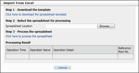 Import from Excel