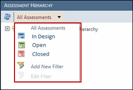 assessment hierarchy default filters