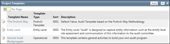 View Audit Templates