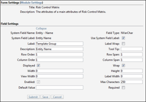 Form Settings - Edit