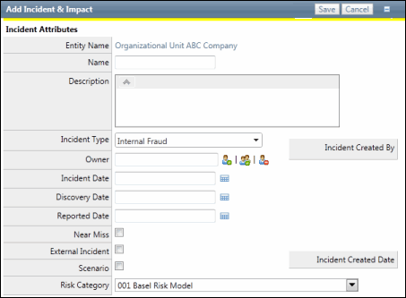 Incident Attributes - Add