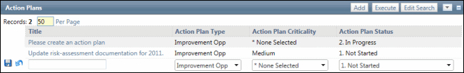 Add Action Plans - In line view