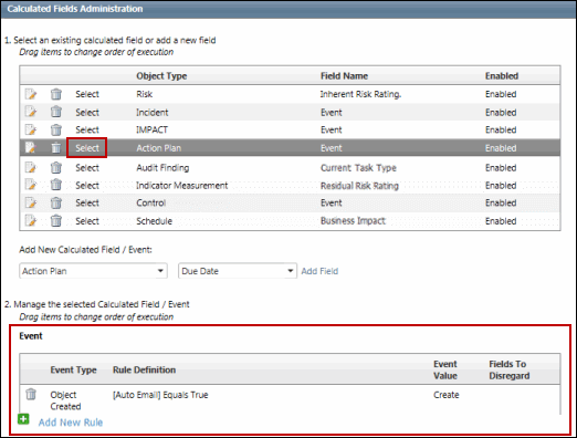 Calc Fields - Manage Rules